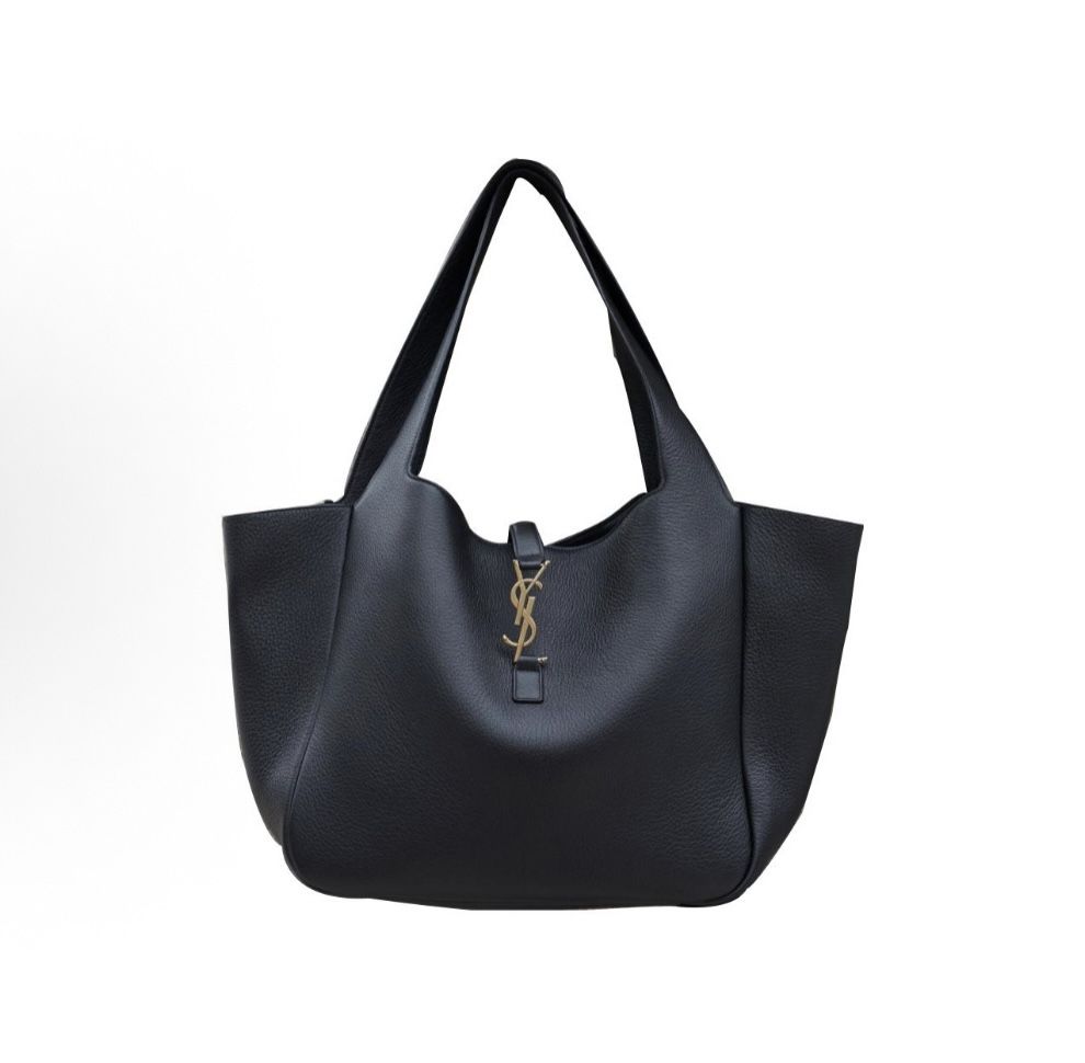 SAINT LAURENT YSL BEA Series Logo Logo Bronze Hardware Accessories Deerskin Tote Bag(15)25