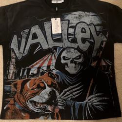 Vale Lives Valley Grim Reaper T-shirt in washed black.