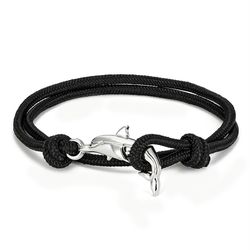 New Dolphin Bracelet Adjustable Black