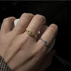 14k Gold Vermeil Sterling Silver Evil Eye Ring | Size 6 