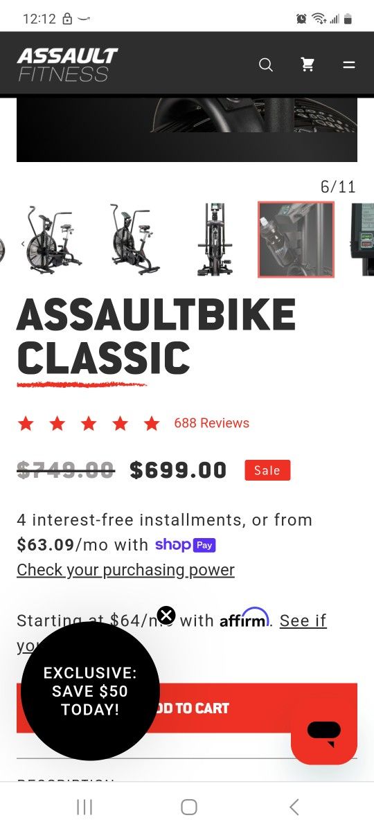 Assault Fan Bike For Sale