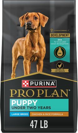 Purina Pro Plan Large Breed Dry Puppy Food, Chicken & Rice, 47 lb Bag