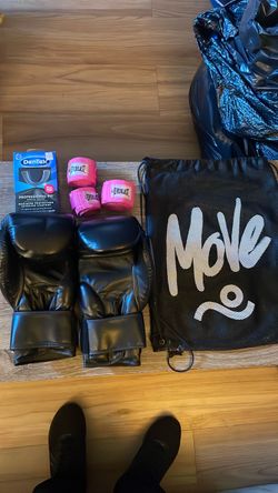 Boxing Gloves Set with Hand Wraps and Bag