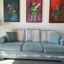 Teal Sofa In Excellent Condition 