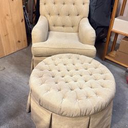 Upholstered Chair And Ottoman