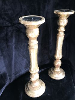 8 Gold candle Holders