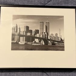 Framed Black And White Photograph Of The New York City Skyline