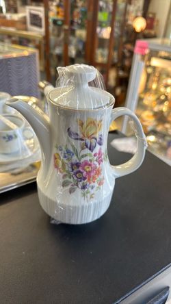 Vintage CP German Democratic Republic Floral Porcelain Teapot with Gold Trim
