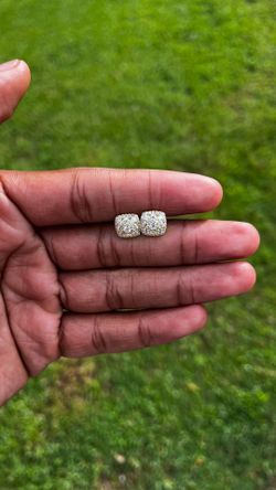 Gold Moissanite square earrings