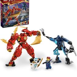 Brand new never opened. LEGO NINJAGO Kai’s Elemental Fire Mech Action Figure, Mini Ninja Toy for Kids with Customizable Red Ninja Figure Plus Kai and 