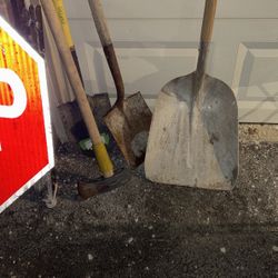 Random assortment of shovels/plows/etc.