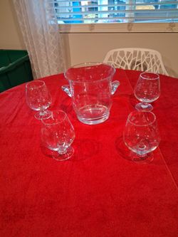 Princess house I bucket and Brandy glasses