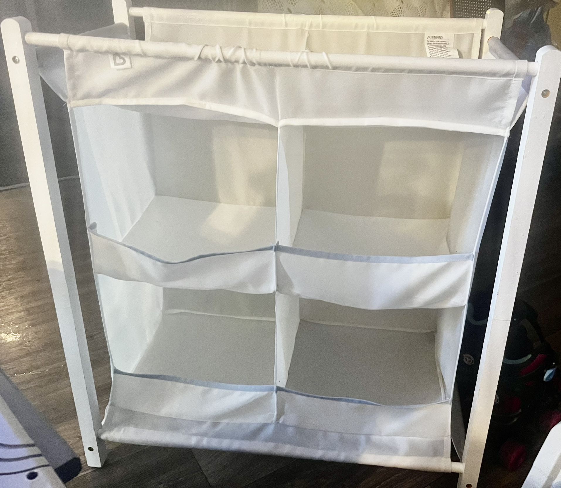 Preowned Munchkin® Nursery Essentials™ Newborn and Infant Diaper Stacker Organizer and Storage, White, Unisex Ideals for storing clothes, diapers, cha