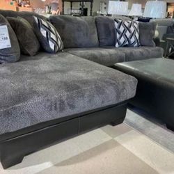 Kumasi Smoke Grey 2-Piece Sectional with Chaise by Benchcraft 