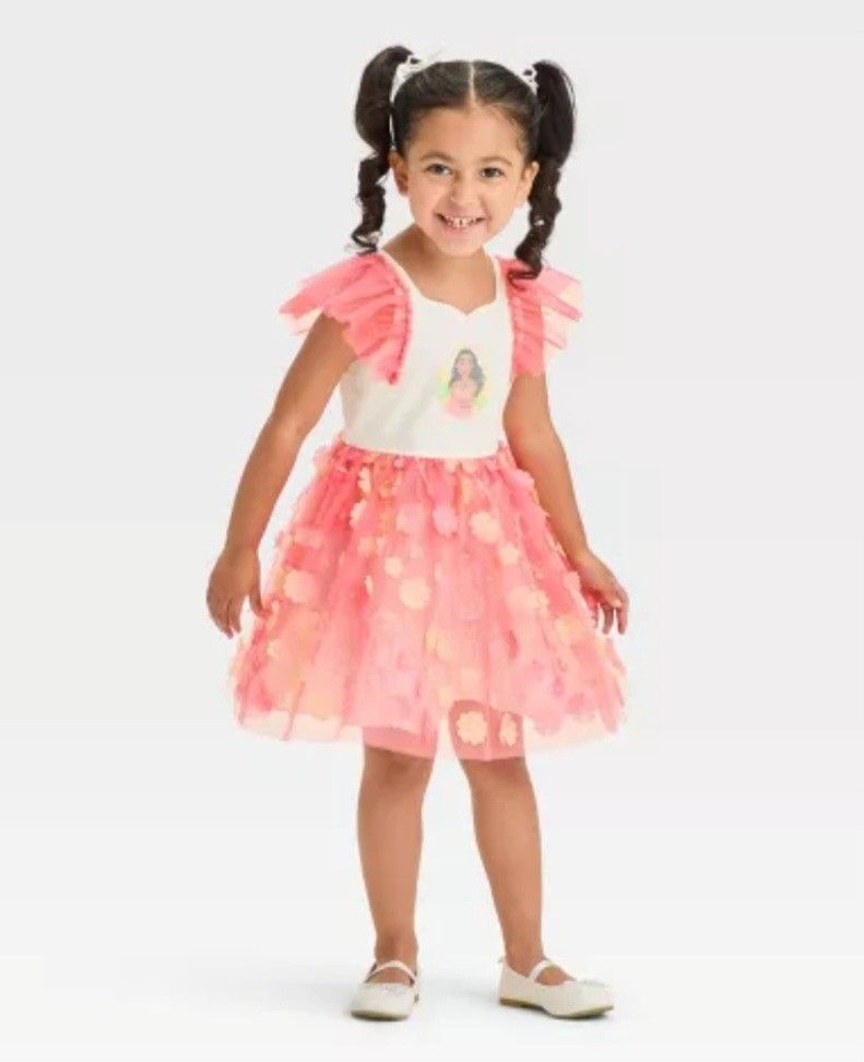Toddler Girls' Disney Princess Moana Ballerina Dress - Coral Pink