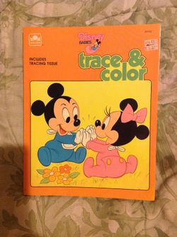 Vintage 1986 disney babies trace and color book