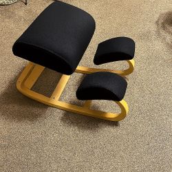 *Open To Offers* Ergonomic Kneeling Chair Rocker Office Desk Chair Natural Wood Black Cushion Posture Corrector
