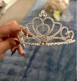 Silver Rhinestone Tiara Crown