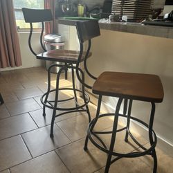 Two Adjustable Bar Stools