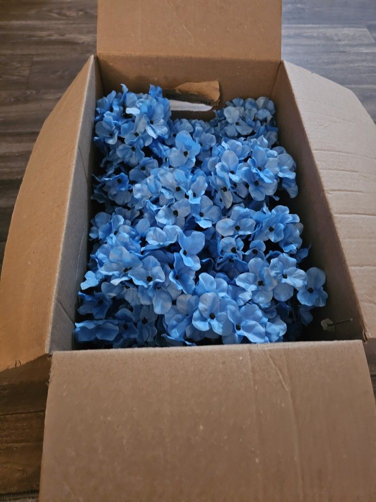 Deep Blue Hydrangeas Faux