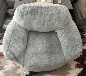 Gray Plush Bean Bag Lounge Chair