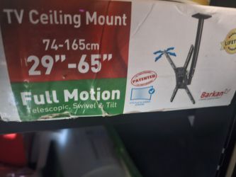 Barkan TV Ceiling Mount, 29-65 inch Full Motion - 3 Movement Flat/Curved Screen Bracket, Holds up to 88 lbs, Telescopic Height Adjustment