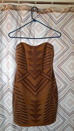 Medium Ruby Rox Sequence/Beige Sleeveless Dress