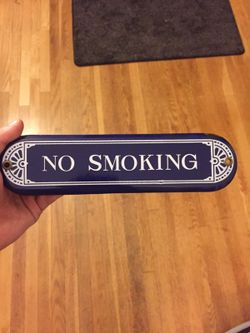 Porcelain No Smoking Sign
