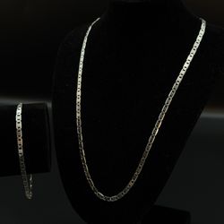 .925 Silver Valentino Bracelet And Chain Combo