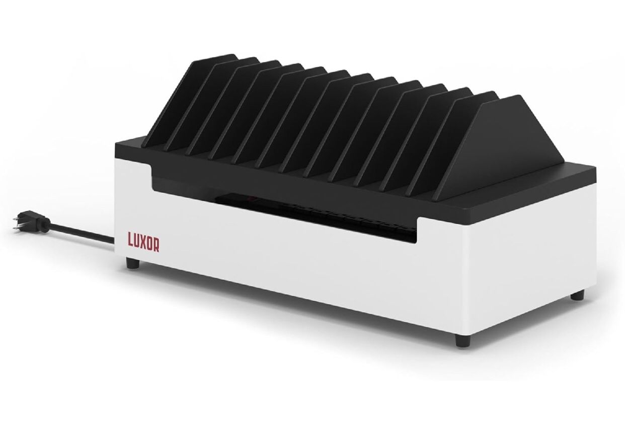 NEW! Line Leader 12-Device Open Charging Station | Compact Desktop Charger for Laptops, Tablets, & Chromebooks | Space-Saving Design with Adjustable D