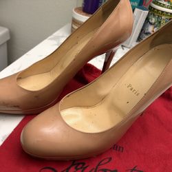 CHRISTIAN LOUBOUTIN Nude Patent Leather New Simple 120 Pumps Size 9.5/39.5