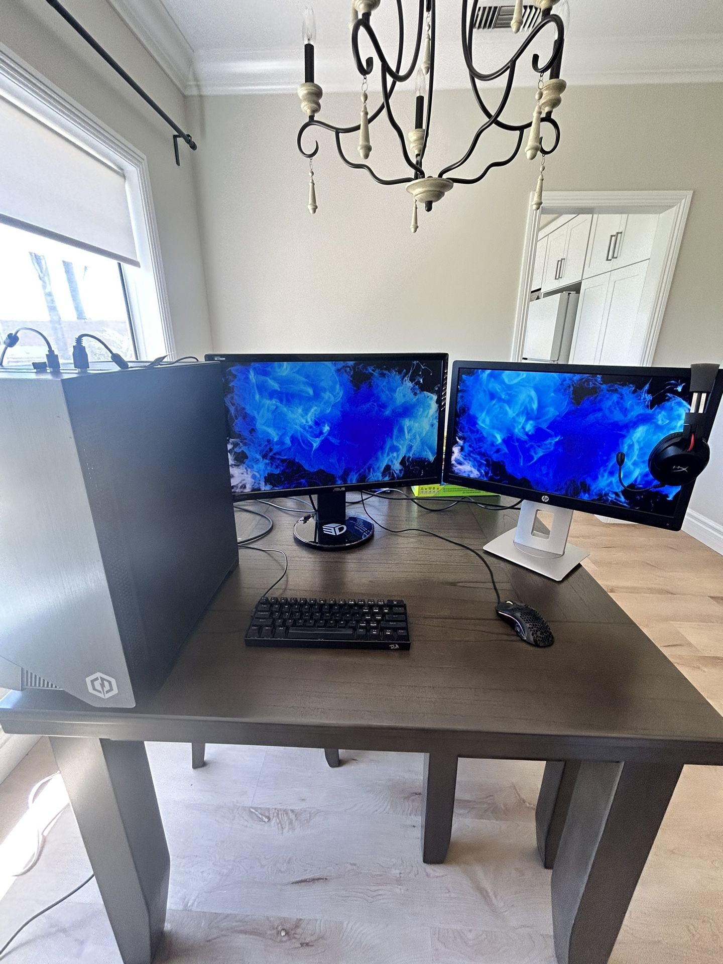 Full Gaming PC Setup - Ryzen, RX5700XT, 144hz Monitor, AlO Water Cooling, & More - Ready to Game
