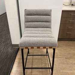 Modern Gray Boucle Counter Height Stools, Denver Modern Inspired Counter Height Chairs, Mid Century Modern Counter Height Stool