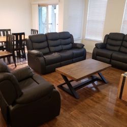 🔥BRAND NEW 3 PIECE RECLINER SET $1575!! AVAILABLE IN BROWN OR BLACK!!