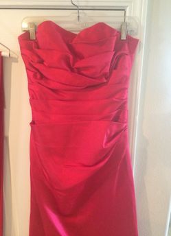 Red Satin Long Dress