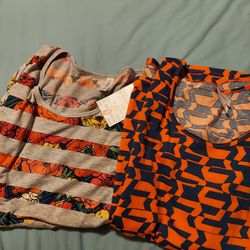 Lularoe Lynnae Hi-Low Longsleeve Shirts Set Of 2, Size S and M