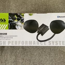 BOSS MOTORCYCLE BLUETOOTH SPEAKER AND AMPLIFIER SYSTEM