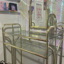 Brass Art Deco Vanity Set