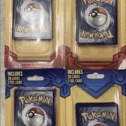 Lot of 4 RARE Mystery POKEMON Pack of 20 Cards 1 Foil Card Factory Sealed