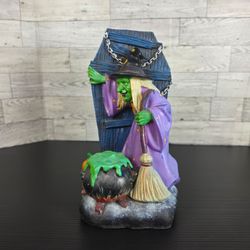 Witch Bookend Doorstop 9" Figure Resin Plastic Halloween Decor