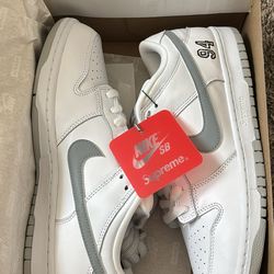 Nike SB Dunk Low - ‘Supreme 94 White Metallic Silver’ Size 10.5 Brand New