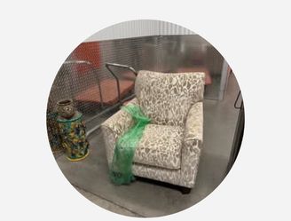 Upholstered Armchair with Animal Print Fabric