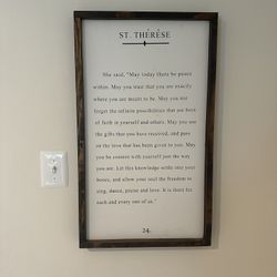 St. Therese Wall Sign Decor