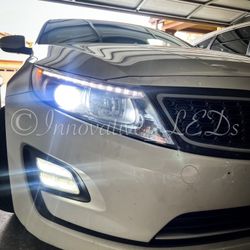 White 9005 HB3 LED Bulbs Headlight Conversion Kit High Beam Bright 