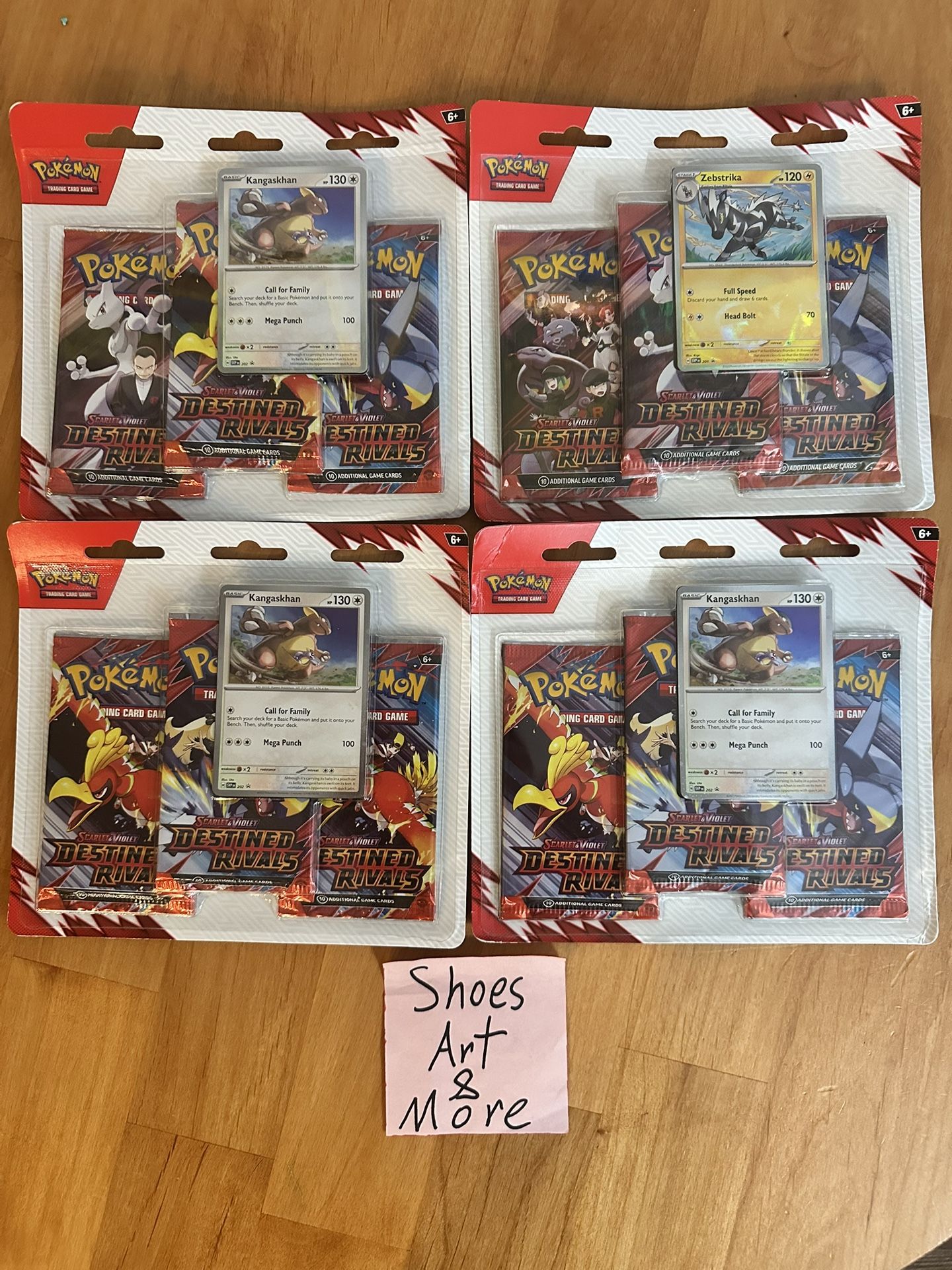 Pokemon Destined Rivals 3-Pack Blister “LOT OF 4” Factory Sealed