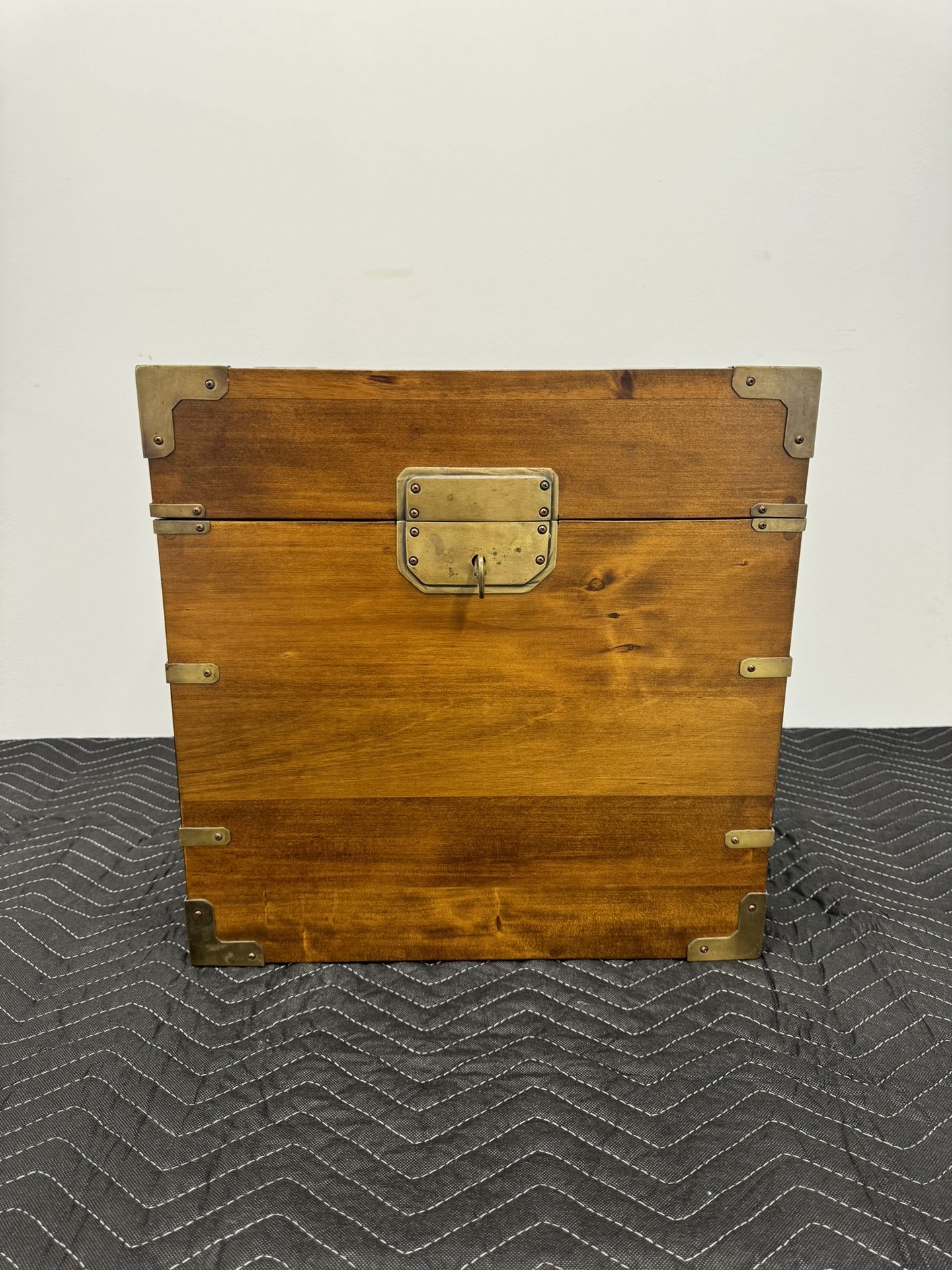 Antique brass bound camphorwood trunk 