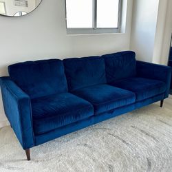 Sofa Couch Velvet Blue
