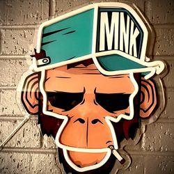 Neon Smoking Monkey/Ape sign