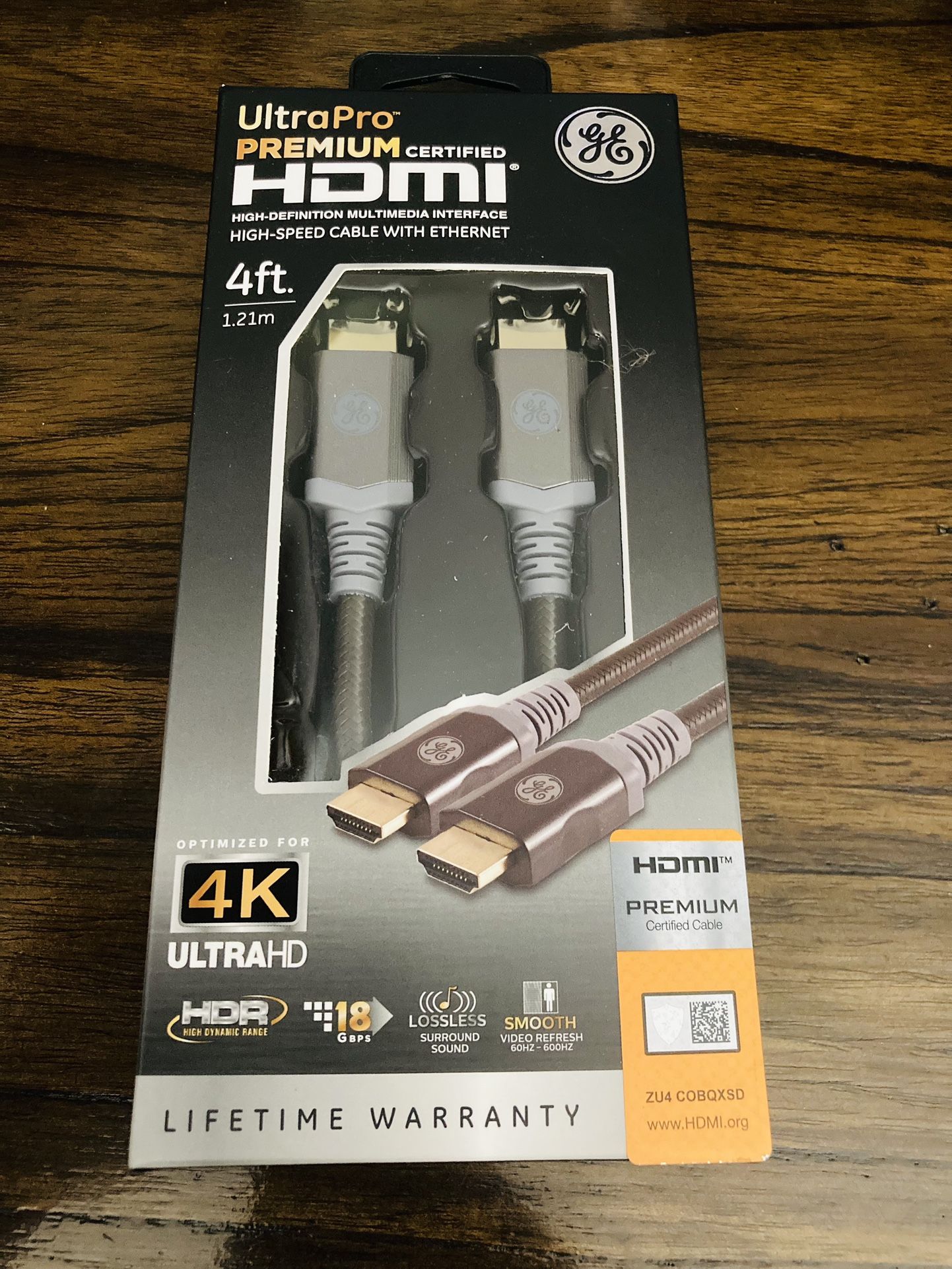 GE Ultra Pro Premium HDMI 4Ft. Cord