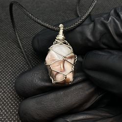 Gemstone Necklace | Semi-precious gemstone | Hope & Positivity Necklace | 29mm by 16mm | Botswana Agate | Handmade